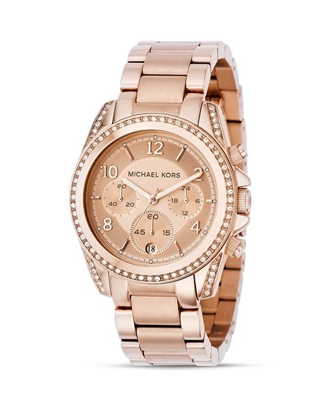 bloomingdales michael kors watch rose gold|Michael Kors Rose Gold Watch .